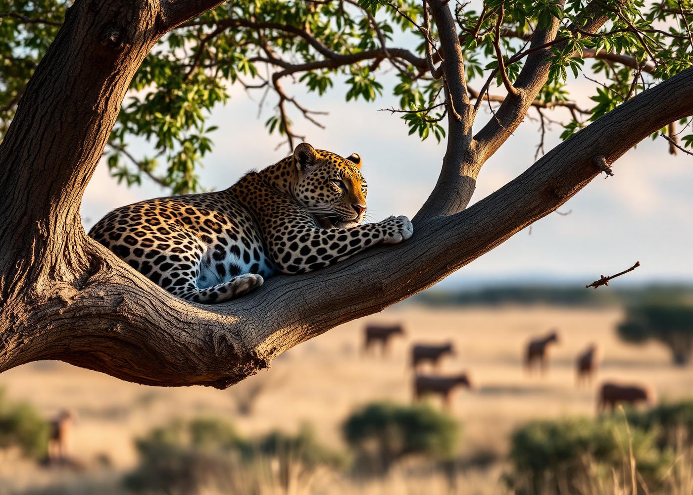 Leopard in tree