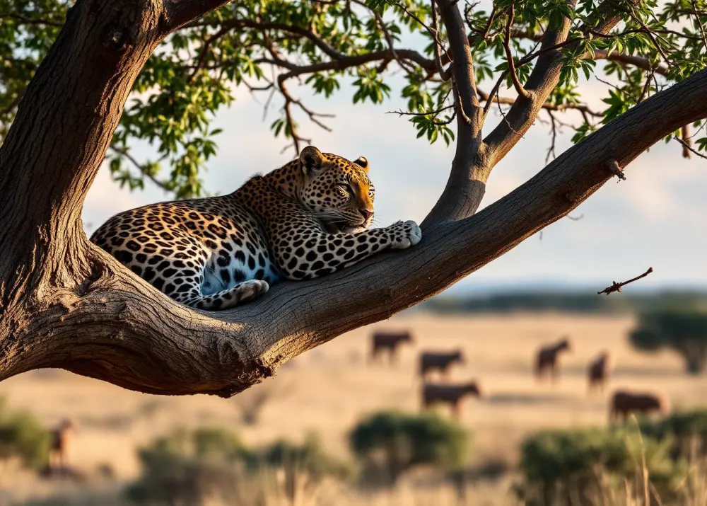Leopard in tree